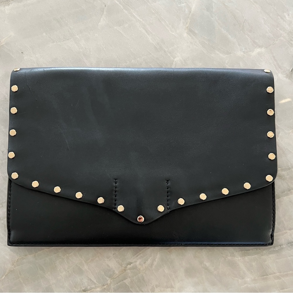 Rebecca Minkoff Black Studded Envelope Clutch